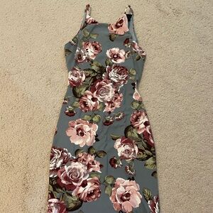 Body con floral mini dress! Like new condition!